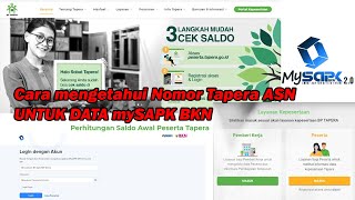 cara mengetahui nomor tapera ASN untuk pengisian data mySAPK