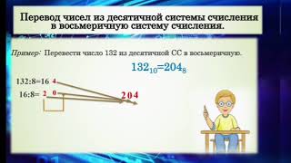 Перевод чисел из десятичной системы счисления. Урок 3