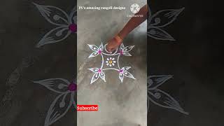 2 dots simple rangoli designs|daily rangoli|beginners rangoli #shorts #rangoli #muggulu #kolam