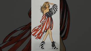 Miss American Dress Coloring 🇺🇸 #creativeart #coloring #oddlysatisfying