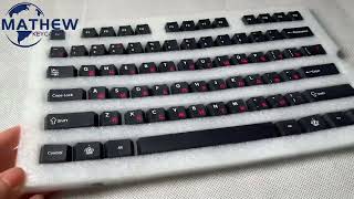 129 Keys Black Red Russian Language Cherry Profile PBT Five-sided Sublimation Keycaps