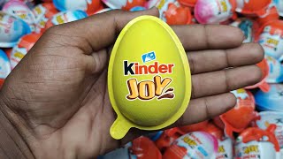 NEW! Colored Glitter Kinder Joy opening ASMR - A lot of Kinder Surprise egg toys Part-153