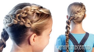 Four Strand Braid/ Wrap Around Twist Braid Combo | Pretty Hair is Fun