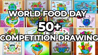 world❣️ food day drawing competition||poster drawing||chart paper drawing||world food day drawing