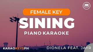 Sining - Dionela feat. JayR (Female Key - Piano Karaoke)