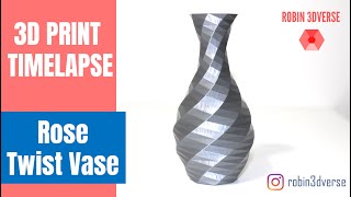 3D Printed Rose Twist Vase 🏺 || 3D Printing Timelapse