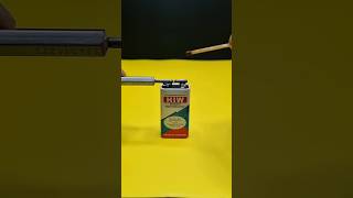 "How to Burn a Matchstick Using a 9V Battery and Lead" || Science Experiment #experiment #shorts