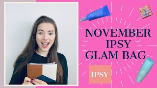 NOVEMBER IPSY GLAM BAG| Unboxing + try on