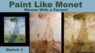 Paint Like Monet: Woman with a Parasol Sketch 3