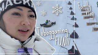 FIRST Family VLOG OF 2022 *Cypress Mountain Tobogganing with Kids & BEST Thai Restaurant Naka