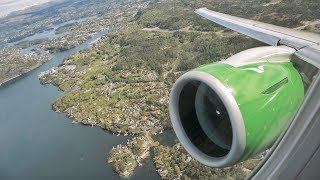 SILENT TAKEOFF! EMBRAER 190-E2 Widerøe out of Bergen Flesland Airport