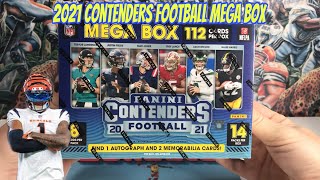 2021 Panini Contenders Football Mega Box (1 auto and 2 mem cards a box)