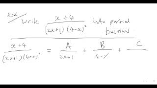 51. PARTIAL FRACTION DECOMPOSITION 2: (ax+b)/(cx+d)^2 (A-level Maths, Pure Maths Video 51)