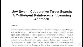 UAV Swarm Cooperative Target Search  A Multi Agent Reinforcement Learning Approach