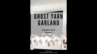 DIY Ghost Yarn Garland for easy Halloween decorating👻 #diycrafts #halloweencrafts #diyblogger #yt