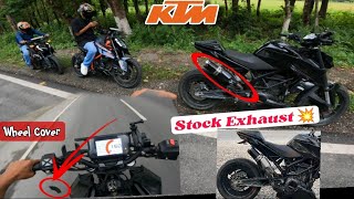 Ktm Duke390 Full System Exhaust Sound🥵|| Stock Exhaust💥➕Full Bend pipe || wheel cover toot Gaya🥲