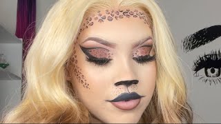 Cheetah Halloween makeup tutorial/Sesh