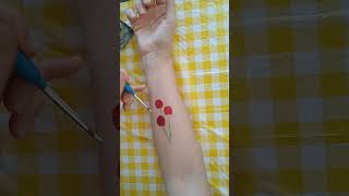 easy and fun cherry tattoo coloring#tutorial #cherrypainting #tattoo #sorts #art #songulart#cherry