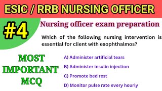 ESIC Nursing Officer Exam Preparation | ESIC MCQ Series - 4 | TARGET ESIC 2024 |