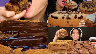 SATISFYING NUTELLA OREO COOKIE PIE MUKBANG