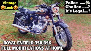 Bullet 350 BS6 2022 Full Modifications A to Z | Brass Modifications On Bullet 350 | @rkcreations03