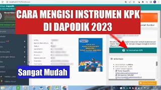 CARA MENGISI INSTRUMEN KPK DI DAPODIK 2023