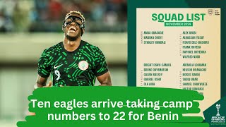 Benin vs Nigeria: Osimhen, Lookman, William and seven other eagles arrive, boosting camp numbers