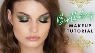 Emerald Gold Eye Makeup Tutorial ✨My Birthday Look 2021✨ | HelenVarik