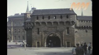 Krakow Poland sightseeing tour 1965 old cine film 333