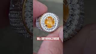 Natural yellow sapphire thailand 1,32crt ring perak microsetting / gemstone / batu permata / jewelry