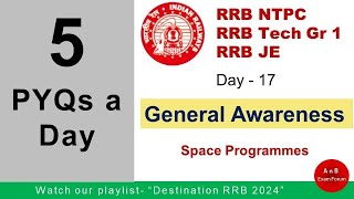 RRB Previous Year Questions GK GS 2024 Day 17 Space Programme