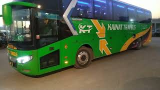 Kainat Travels Business class KT Yutong Master bus Leaving Karachi Bus terminal