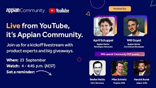 Appian Community Live Event – 4 PM (AEST)