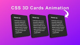 CSS 3D Card Hover Animation | Cards Animation CSS