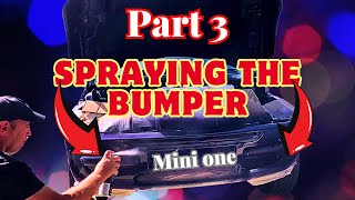 BMW MINI One Convertible Purple Car Project Part 3 (spraying the front bumper )