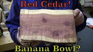 Woodturning Red Cedar 🐒 Banana Bowl! - Wood Turning