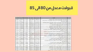 قبولات معدل من 80 الى 85 الحكومي