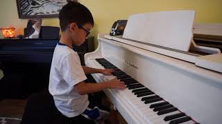 Parker Wolf (age 6) - Faber Piano Adventures 3B, The Medieval Piper