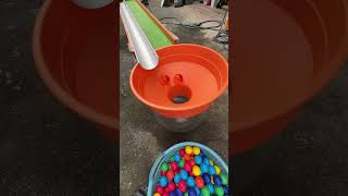 Marble run orange tunnel road asmr ☆ handmade rain gutter wooden slope