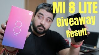 GiveAway Results Live MI 8 Lite 30 July 2020