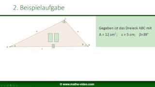 Trigonometrie - Flächeninhalt des Dreiecks