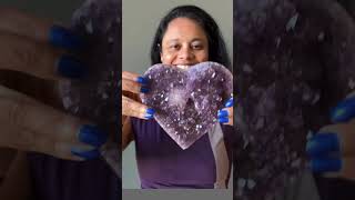 Amethyst Heart My Love is Divine Dark Purple Geode  Cluster