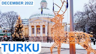 Walking in Turku, Finland - December 2022 - Christmas is Getting Closer!