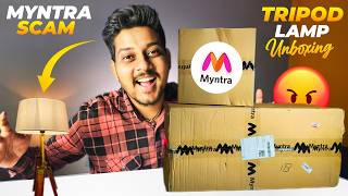 best tripod lamp for youtube video unboxing | myntra scam 😡 - clasic country wooden tripod lamp