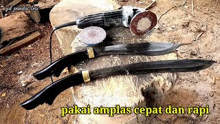 menempa besi tua!! dan cara membuat gagang golok dari bahan tanduk cepat dan rapi