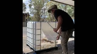 Goat DIY IBC shelter & electric fence setup