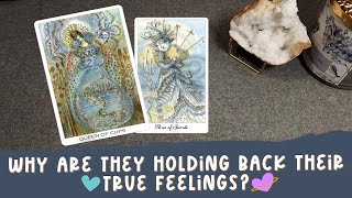 Why are they holding back their true feelings 🧠😌❤ #tarot #pickacard #etherealempress