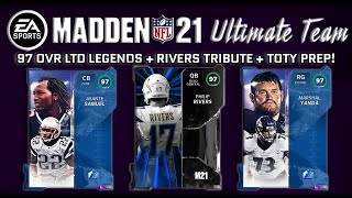 MUT 21 Philip Rivers Tribute Card! PLUS NEW 97 OVR LTD Legends & TOTY Prep Ideas!