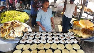 45 Uttapam and Pesarattu in 5 Minutes | Any Tiffins @ 20 Rs Only | Naganna Tea Stall in Kakinada