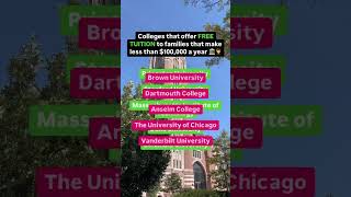 Colleges that offer FREE TUITION to lower income families 🏛️🎓 #college #scholarships #highschool